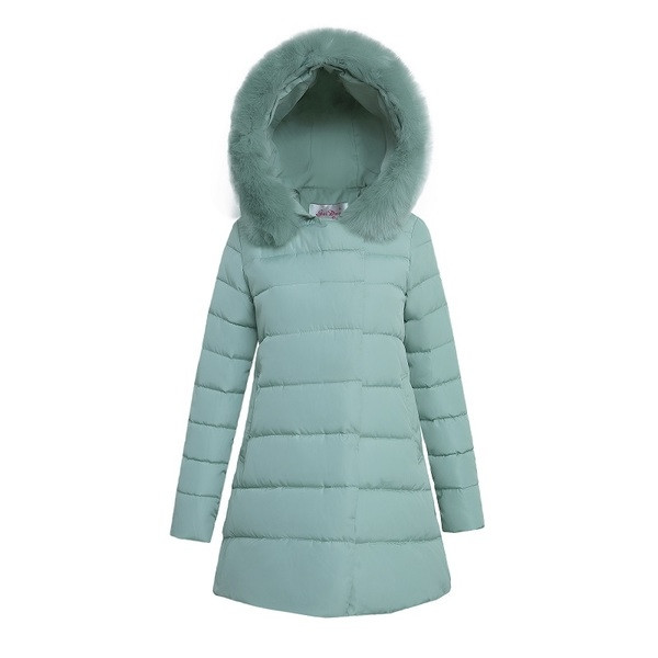 Стилно дълго зимно с качулка и пух в няколко цвята