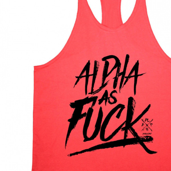 Спортен мъжки широк потник за тренировки с провокативен надпис