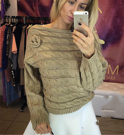 Κομψό γυναικείο πουλόβερ με γυμνό ώμο και σε διαφορετικά χρώματα