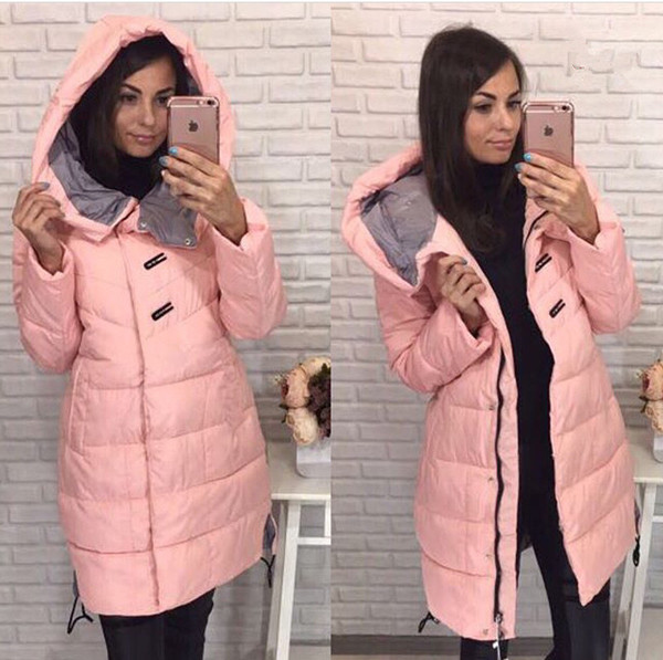 Актуално дамско зимно яке с топла вълнена подплата и качулка-няколко цвята