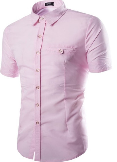 Пролетно-лятна мъжка тънка риза с къс ръкав в различни цветове