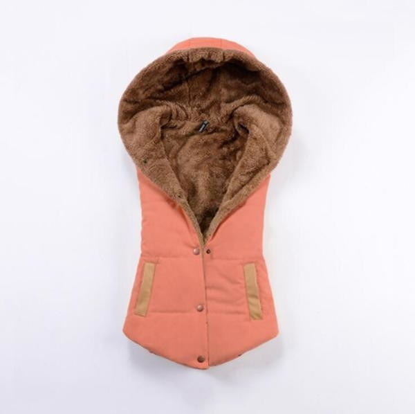 Ежедневен дамски елек с топла подплата и качулка - няколко цвята