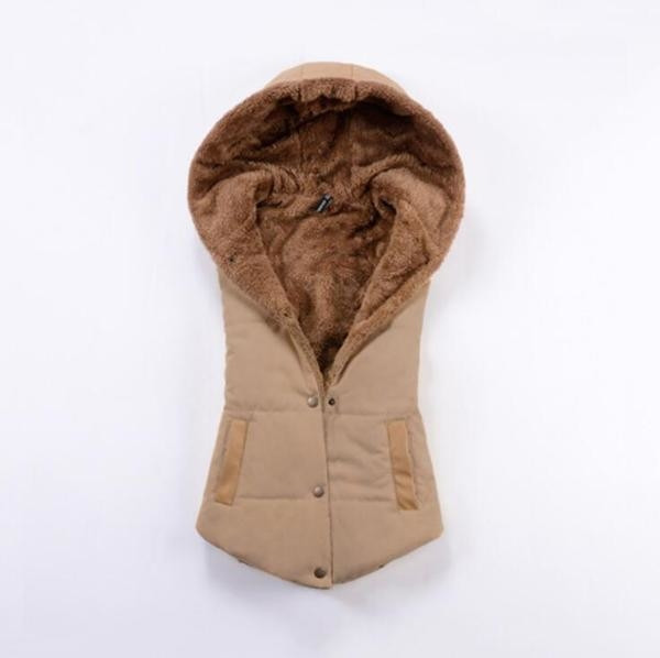 Ежедневен дамски елек с топла подплата и качулка - няколко цвята