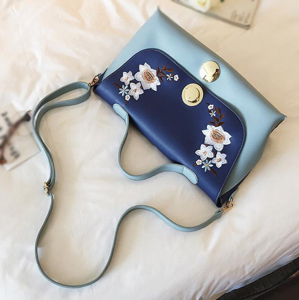 Ежедневна дамска ръчна чанта с флорални мотиви+дълга дръжка за през рамо