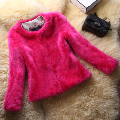 Стилно палто за дамите с имитиращ заешки косъм в няколко цвята