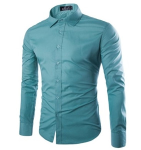 Небрежна мъжка слим-фит изчистена риза в много различни цветове