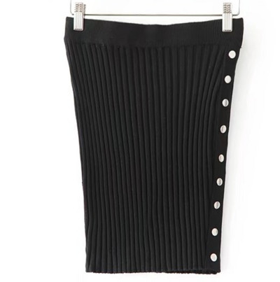 Ежедневна дамска плисирана пола с копчета и  цепка