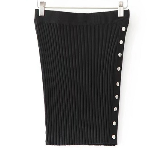 Ежедневна дамска плисирана пола с копчета и  цепка