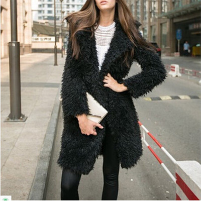 Стилно дамско вълнено палто в дълъг размер и в различни цветове