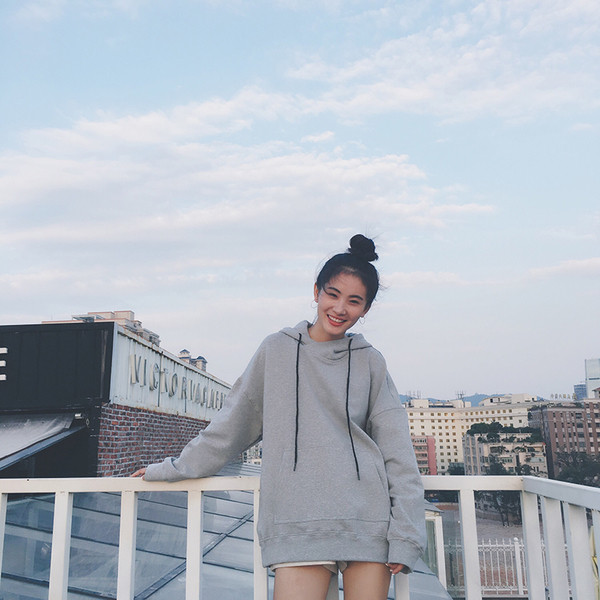 Дамски long суичър с качулка и дълги връзки,2 цвята