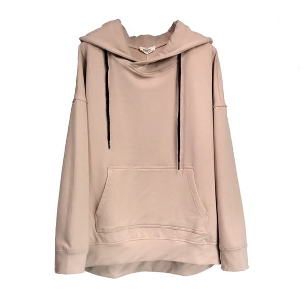 Дамски long суичър с качулка и дълги връзки,2 цвята