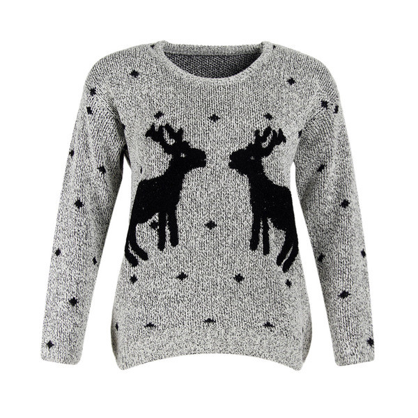 Ежедневен дамски пуловер с изображение в няколко цвята