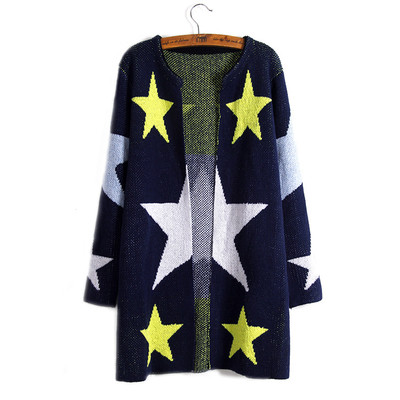 Ежедневна дамска жилетка с изображения на звезди в три цвята