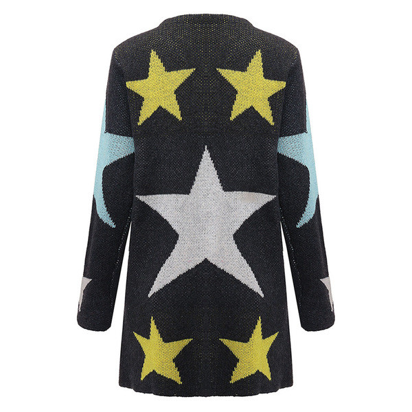 Ежедневна дамска жилетка с изображения на звезди в три цвята