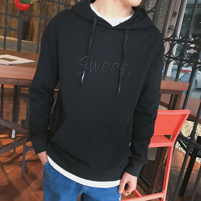 Спортен мъжки суичър с качулка в няколко цвята с надпис