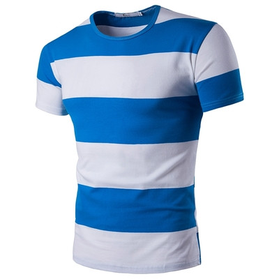 Раирана мъжка тениска с къс ръкав в 4 разцветки