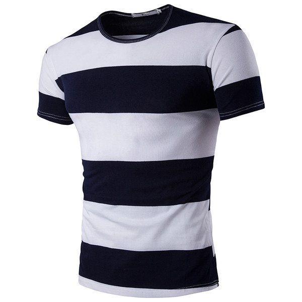 Раирана мъжка тениска с къс ръкав в 4 разцветки