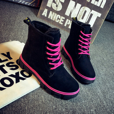 Топли дамски боти в няколко цвята с груба подметка