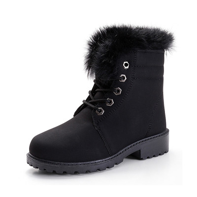 Ретро боти за момичета с устойчива подметка с пух в няколко цвята