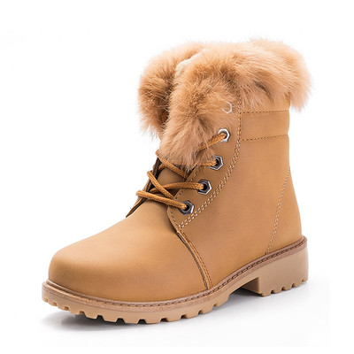 Ретро боти за момичета с устойчива подметка с пух в няколко цвята