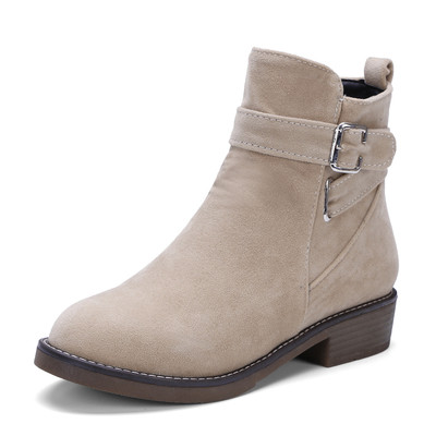 Ретро дамски боти с каишки в черен, бежов и сив цвят