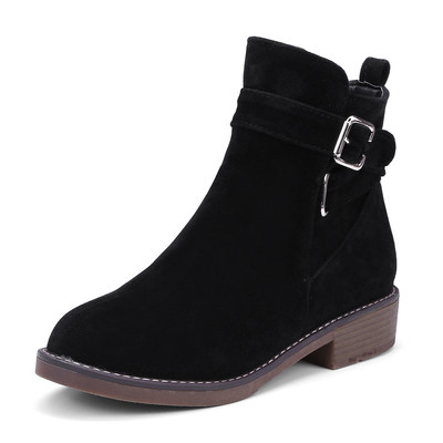 Ретро дамски боти с каишки в черен, бежов и сив цвят