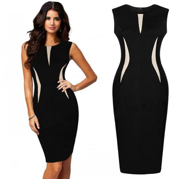 Дамска миди рокля с бял мотив