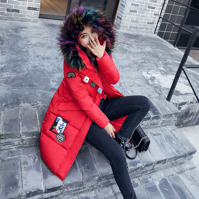 Κομψό γυναικείο μπουφάν με γούνα στο κολάρο, διάφορα χρώματα