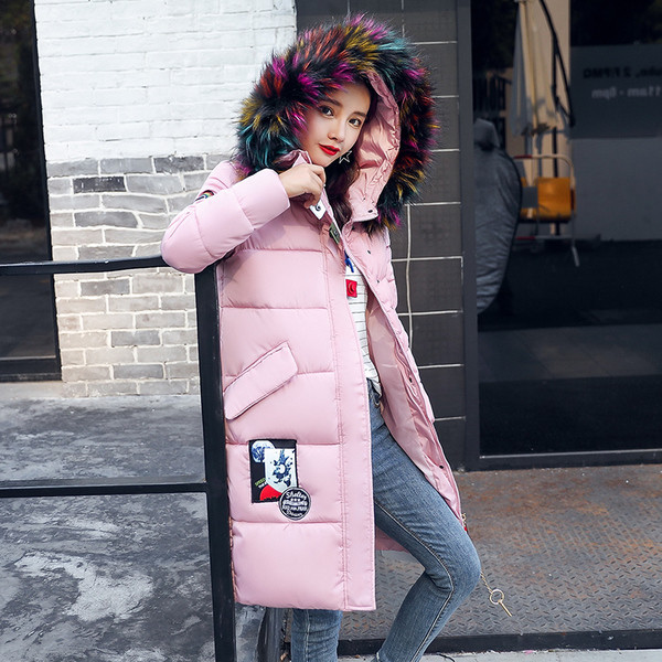 Κομψό γυναικείο μπουφάν με γούνα στο κολάρο, διάφορα χρώματα