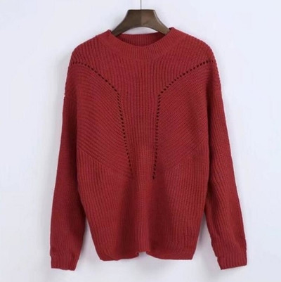 Елегантен дамски пуловер с О-образна яка - 4 цвята