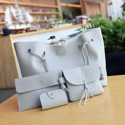 Ръчна дамска чанта в комплект от 4 части - 5 цвята