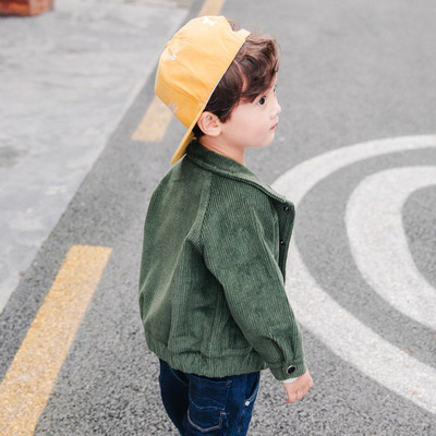 Κομψό παιδικό μπουφάν για αγόρια σε ροζ και πράσινο χρώμα