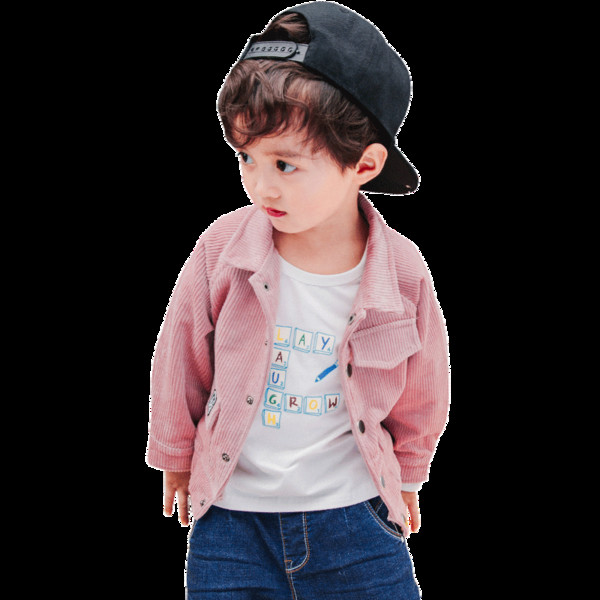 Κομψό παιδικό μπουφάν για αγόρια  σε ροζ και πράσινο χρώμα