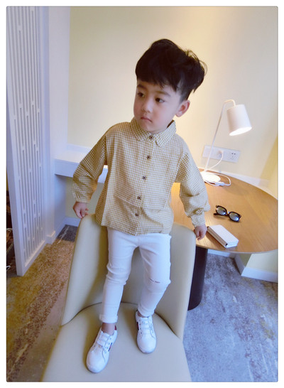 Детска риза за момчета на каре в два цвята