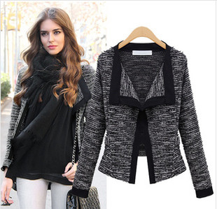 Дамско стилно есенно-зимно вълнено яке