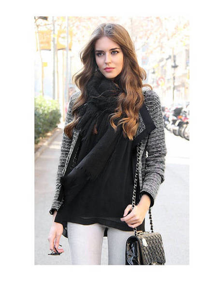 Дамско стилно есенно-зимно вълнено яке