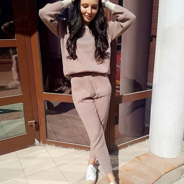 Ежедневен дамски спортен екип от 2 части,2 цвята