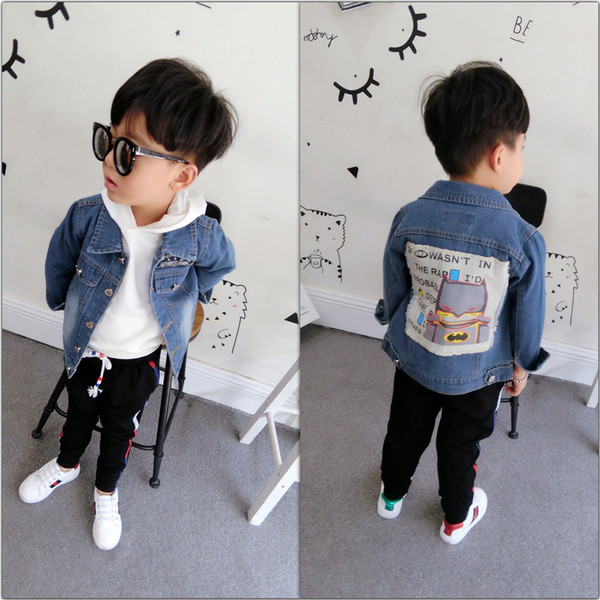 Παιδικό τζιν μποφάν για αγόρια με όμορφη διακόσμηση στην πλάτη, κατάλληλη για την καθημερινή ζωή