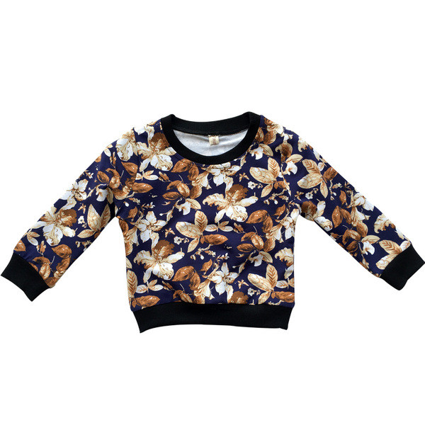 Φθινοπωρινή παιδική μπλούζα για αγόρια με floral μοτίβο, κατάλληλη για την καθημερινή ζωή