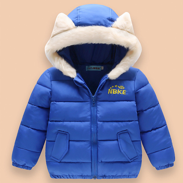 Παιδικό μπουφάν για κορίτσια με κουκούλα και γούνα