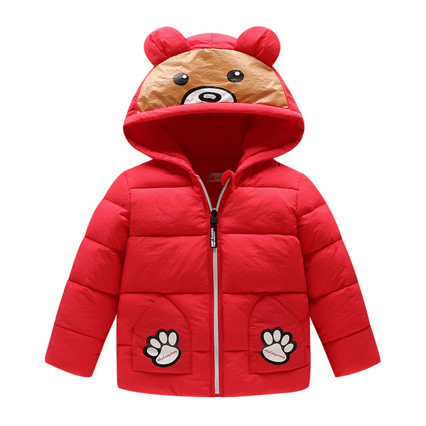 Απαλό παιδικό μπουφάν για κορίτσια με κινούμενη κουκούλα σε διάφορα χρώματα