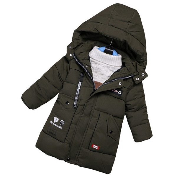 Κομψό χειμωνιάτικο παιδικό μπουφάν για αγόρια με κουκούλα σε τέσσερα χρώματα