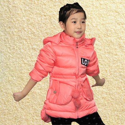 Μακρύ χειμωνιάτικο μπουφάν για κορίτσια με κουκούλα και εφαρμογή, σε τέσσερα χρώματα