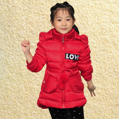 Μακρύ χειμωνιάτικο μπουφάν για κορίτσια με κουκούλα και εφαρμογή, σε τέσσερα χρώματα