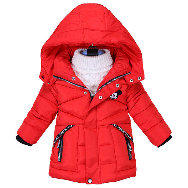 Χειμερινό μπουφάν για αγόρια με κουκούλα και εφαρμογές