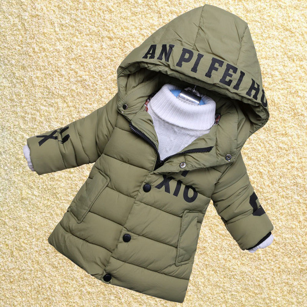 Χειμερινό μακρύ μπουφάν για αγόρια και κορίτσια με κουκούλα