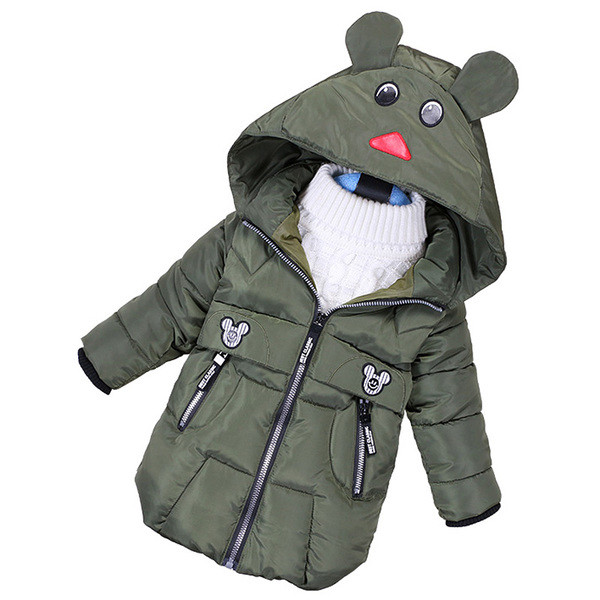 Παιδικό χειμωνιάτικο μπουφάν - unisex, με κουκούλα σε τρία χρώματα