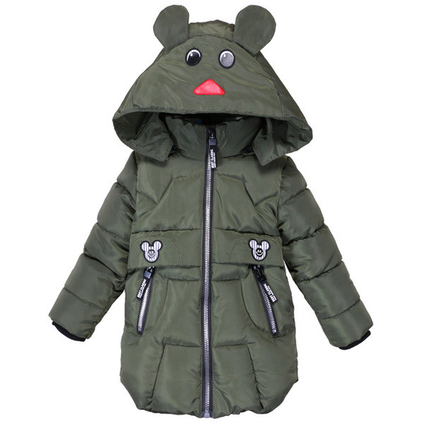 Παιδικό χειμωνιάτικο μπουφάν - unisex, με κουκούλα σε τρία χρώματα