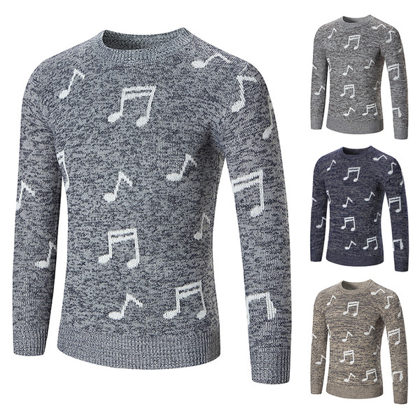 Ένα ενδιαφέρον ανδρικό πουλόβερ με μουσικές νότες