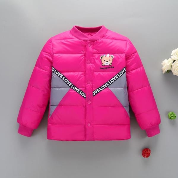 Χειμερινό παιδικό μπουφάν για κορίτσια και αγόρια με επιγραφές και εφαρμογές